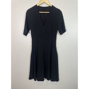 Joseph Black Crepe Stretch Mini Dress Size 36 Women's Minimalist Short Sleeve